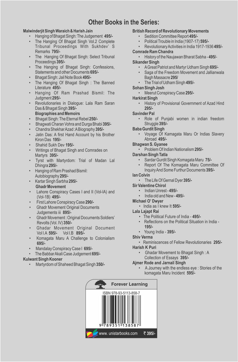 Writings Of Bhagat Singh And Comrades On Martyrs(Hanging of Bhagat Singh, vol.IV-A)